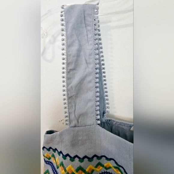 Blu Pepper Sky Blue Elastic Tank Top Women’s Embroidery Size Large - Picture 4 of 12